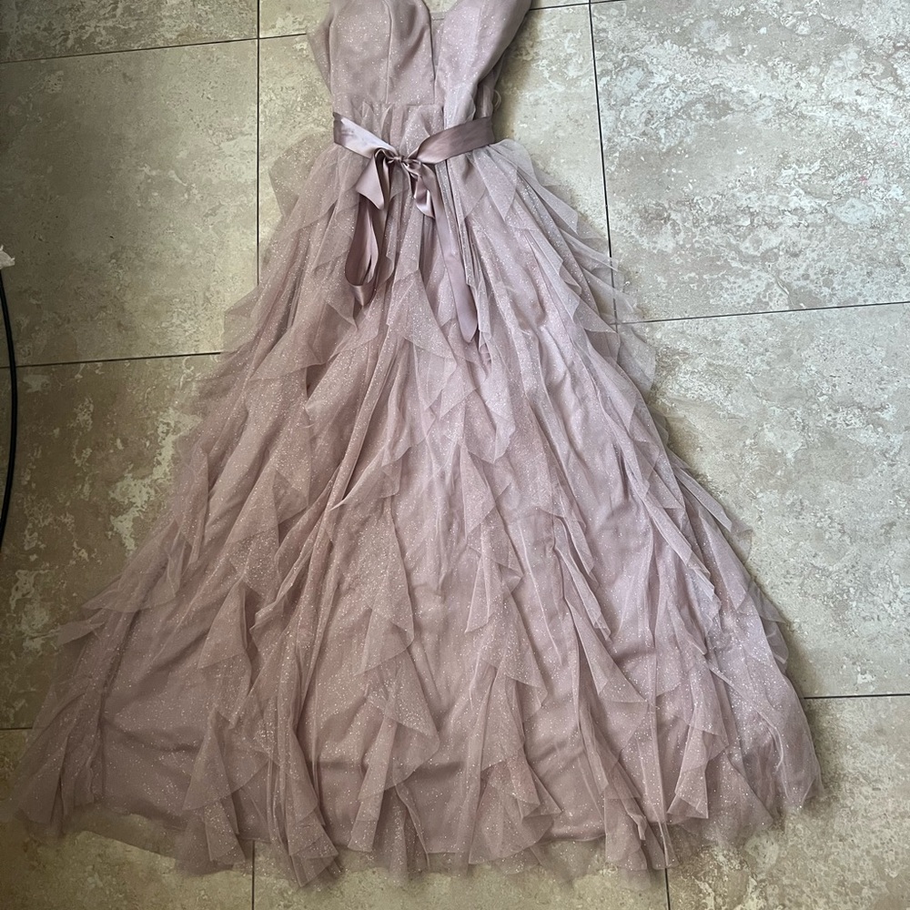Elegant Lavender Strapless Prom Dress